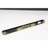 Early 20th century Ebony and Brass Spirit Level, 31cms long