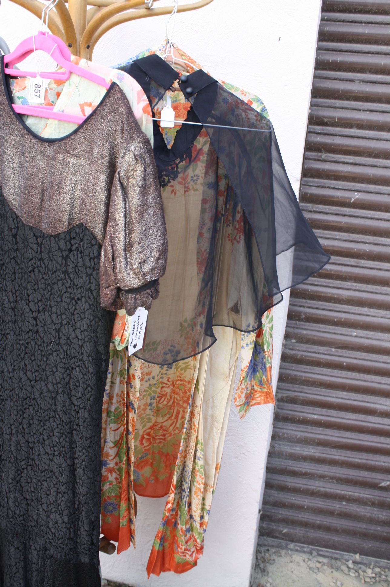 Vintage Clothing - Eight 1920's / 30' / 40's Dresses together with a Silk Dressing Gown and a - Image 5 of 33