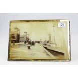Late 19th / Early 20th century Easel Back Photographic Print on Glass depicting PS Minerva docked at