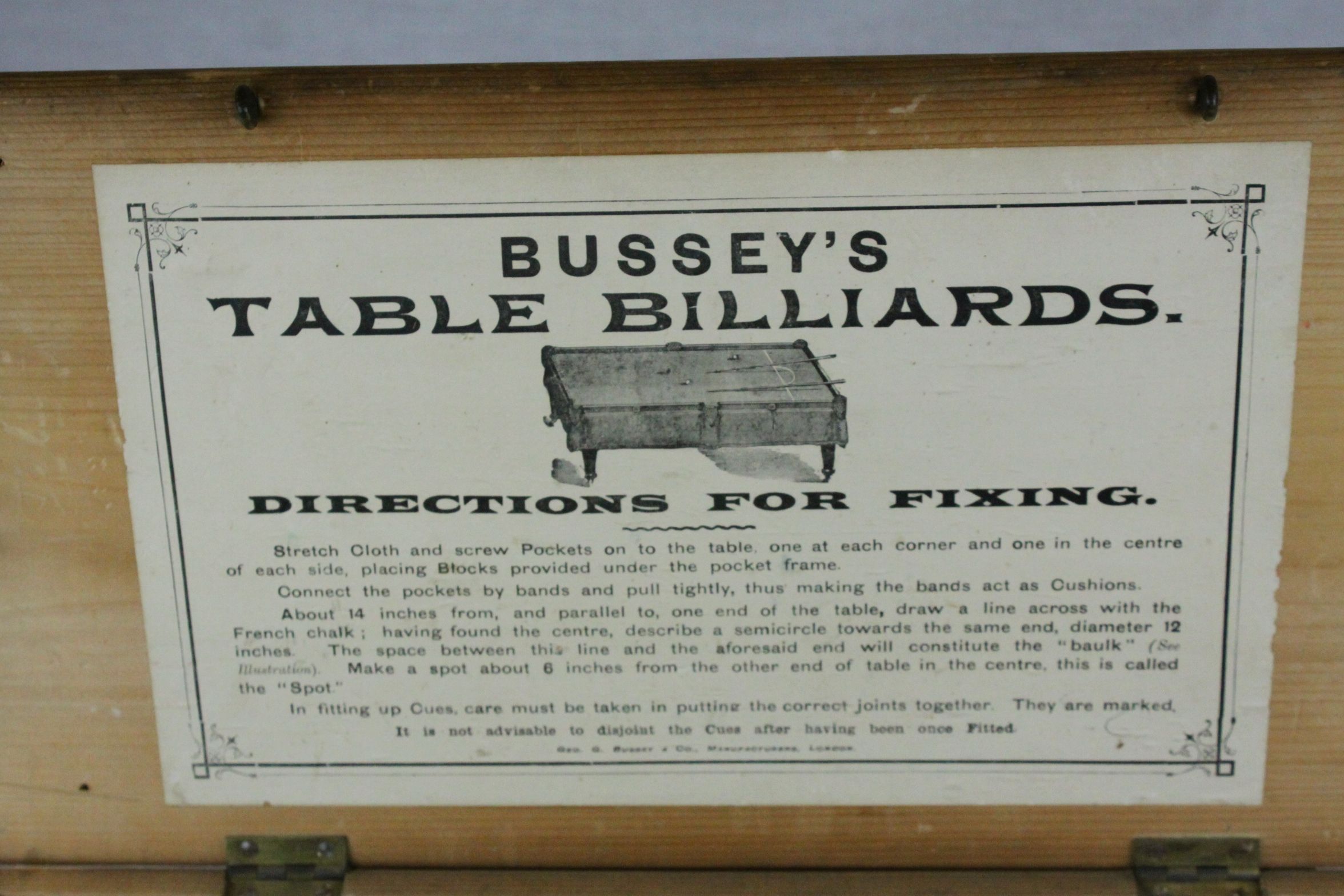 George C Bussey & Co Table Billards Set contained within it's original Pine Box with Brass Plaque to - Image 5 of 8