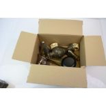 Quantity of Brass and Collectable Items including Trench Art Lighter and other Trench Art, Rabone