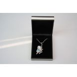 Silver and Opal Winged Fairy Necklace