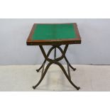 Edwardian Mahogany Travelling Folding Writing Desk and Work Table of Campaign Form opening to reveal