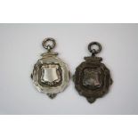 Two hallmarked sterling silver pocket watch fobs.