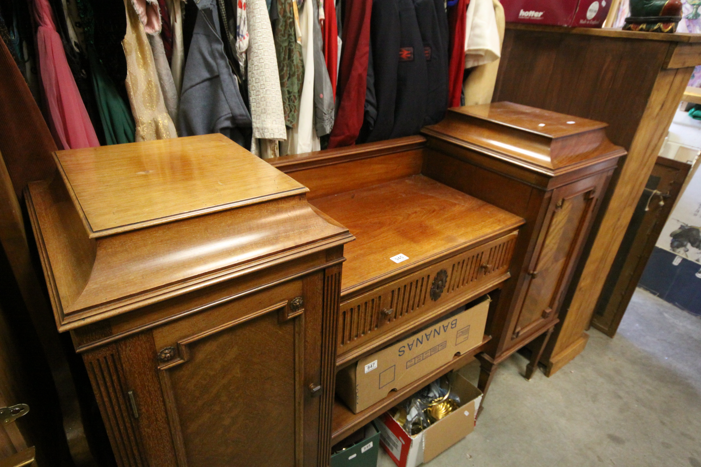 Victorian Mahogany Pedestal Sideboard with central drawer over a shelf flanked by two pedestals - Image 3 of 7
