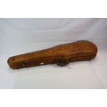 Crocodile Leather Violin Case, 80cms long together with an Embroidered Cloth