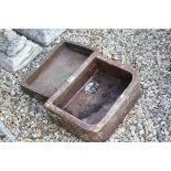 Two Vintage Brown Salt Glazed Planters