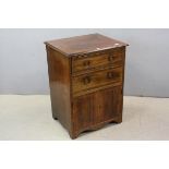 George III Style Mahogany Two Drawer Side Cupboard, 61cms wide x 83cms high
