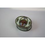 19th century French Guilloche Enamel Patch Box with stamp marks for Paris and maker J.G