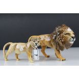 Beswick lion and lioness