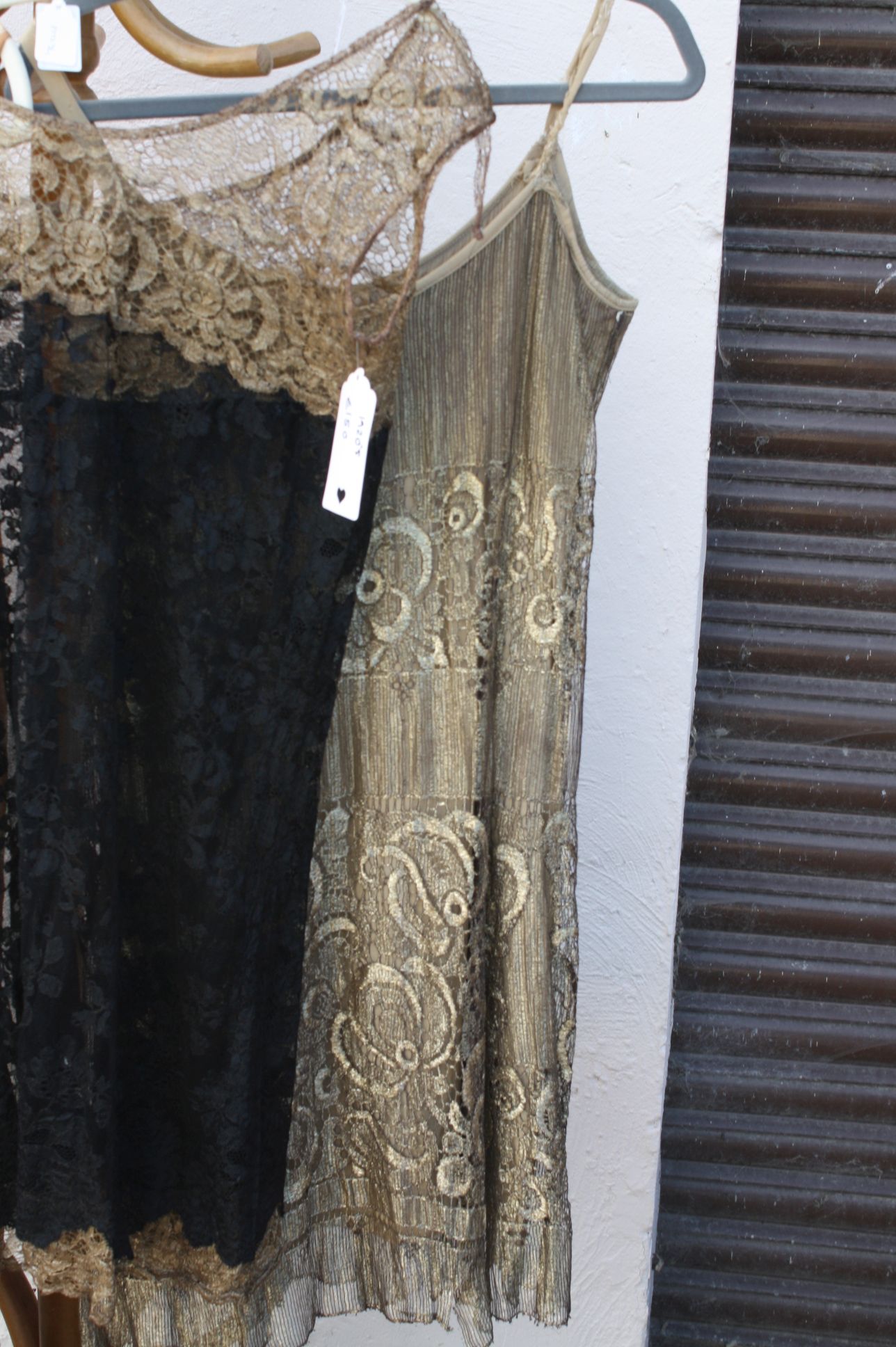 Vintage Clothing - Three 1920's Dresses including Caramel Silk Satin Dress - Image 4 of 7