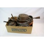 Collection of Copper and Metalware including Cooking Pots, Kettles, etc
