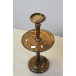 Early 20th century Mahogany Three Tier Cake Stand, 98cms high together with an Oak Two Tier