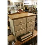 Vintage Small Painted Cottage Chest of Six Small Drawers