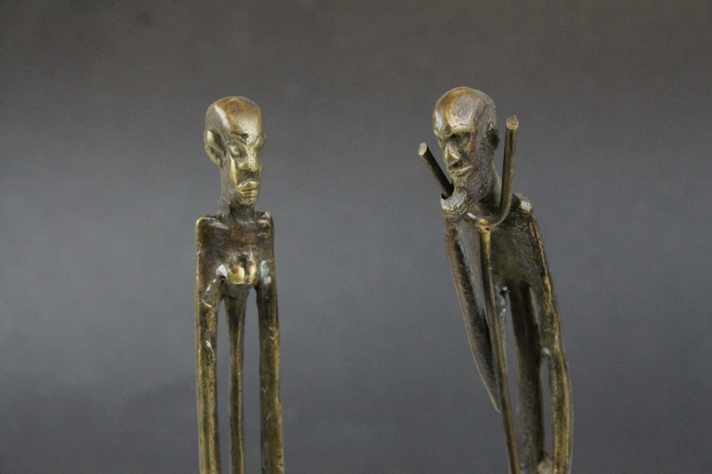 Pair of Benin Bronze Style Tall Slender African / Tribal Figures, 31cms high - Image 2 of 4