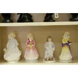 Four Royal Doulton Limited Edition NSPCC Figures including Charity no. 3625, Lullabu no. 2355, Faith