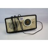 Mid 20th century ' Minuet ' Black and White Radio, 32cms wide