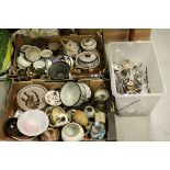 Two Trays of mainly Mid 20th century Studio Pottery