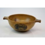 Vintage Treen Mauchline ware quaich from Curfew Row in Perth.