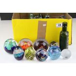 33 various glass paper weights