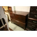 18th century Mahogany Mule Chest, the hinged lid opening to reveal a void interior above a long