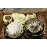 Mixed Lot of Ceramics including Paragon Flower Handled Part Tea Set, Carltonware Bowl, etc