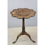 George III Style Mahogany Tilt Top Dish and Shell Supper Table stamped ' H Samuel, London ', 52cms