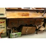 Queen Anne Style Walnut Writing Desk raised on Cabriole Legs, 123cms long x 80cms high