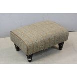 John Lewis Footstool upholstered in Pure Wool Harris Tweed, 69cms wide x 34cms high