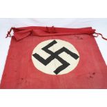 A Large World War Two German N.S.D.A.P. Third Reich Nazi Party Flag / Stage Pennant Baring The