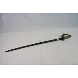 A Victorian Naval Officers 1827 Pattern Dress Sabre Sword, The Gilt Brass Hilt With Wire Bound