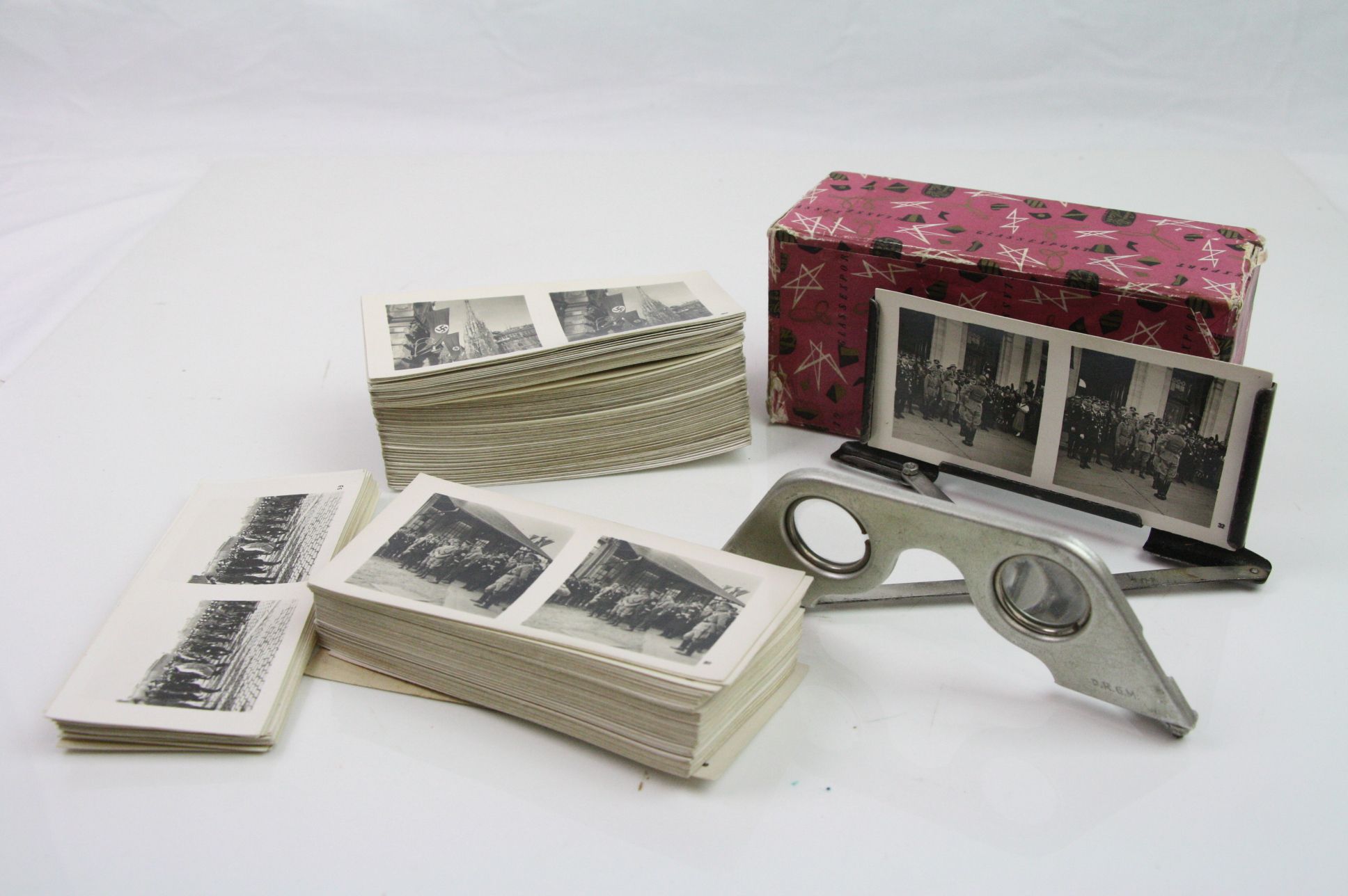 Two Sets Of World War Two German Third Reich Stereoscope Cards Complete With Viewer, Many Photo's - Image 7 of 11