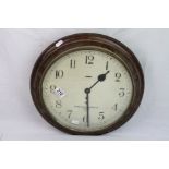 A Smiths Clock & Watches Ltd Wooden Wall Clock Dated 1957 And Stamped With The Broad Arrow Mark.