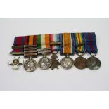 A Group Of Seven Miniature Medals To Include The Distinguished Service Order, The Queens South