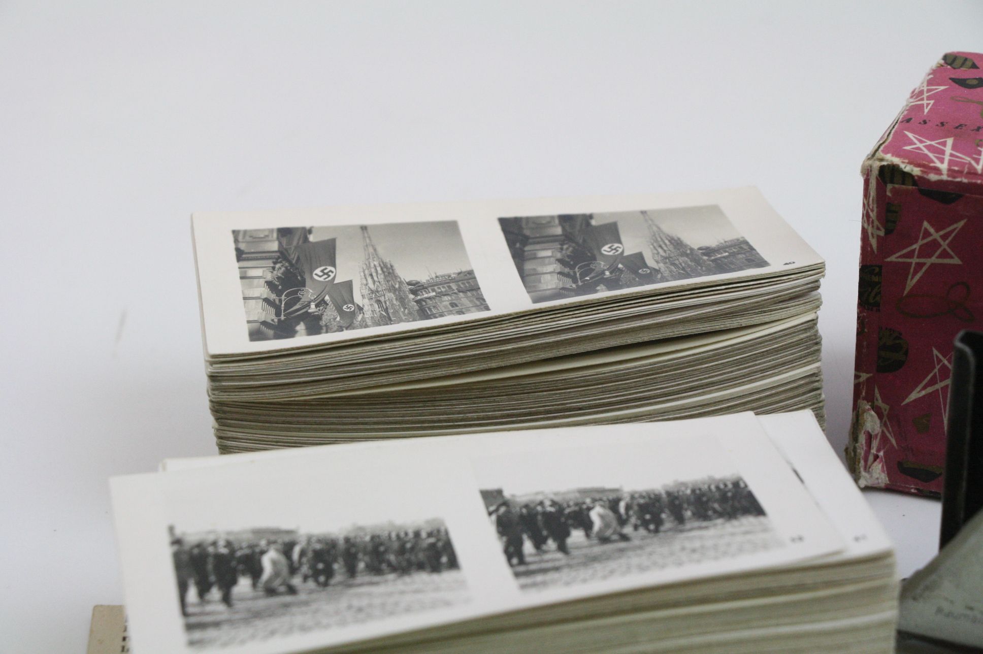 Two Sets Of World War Two German Third Reich Stereoscope Cards Complete With Viewer, Many Photo's - Image 5 of 11