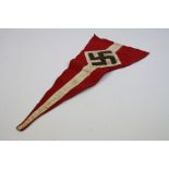 A World War Two German Third Reich Hitler Youth Pennant Flag, Measures Approx 13" In Length.