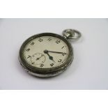 A Vintage World War Two Era Top Winding Pocket Watch, Marked To The Reverse B50536 Together With The