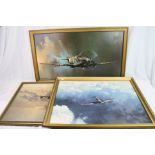 A Collection Of Three Framed Pictures To Include A Lancaster Bomber And Two Spitfire's To Include An