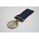 A Full Size British General Service Medal With Malaya Clasp Issued And Named To CEY/18040179 PTE M.