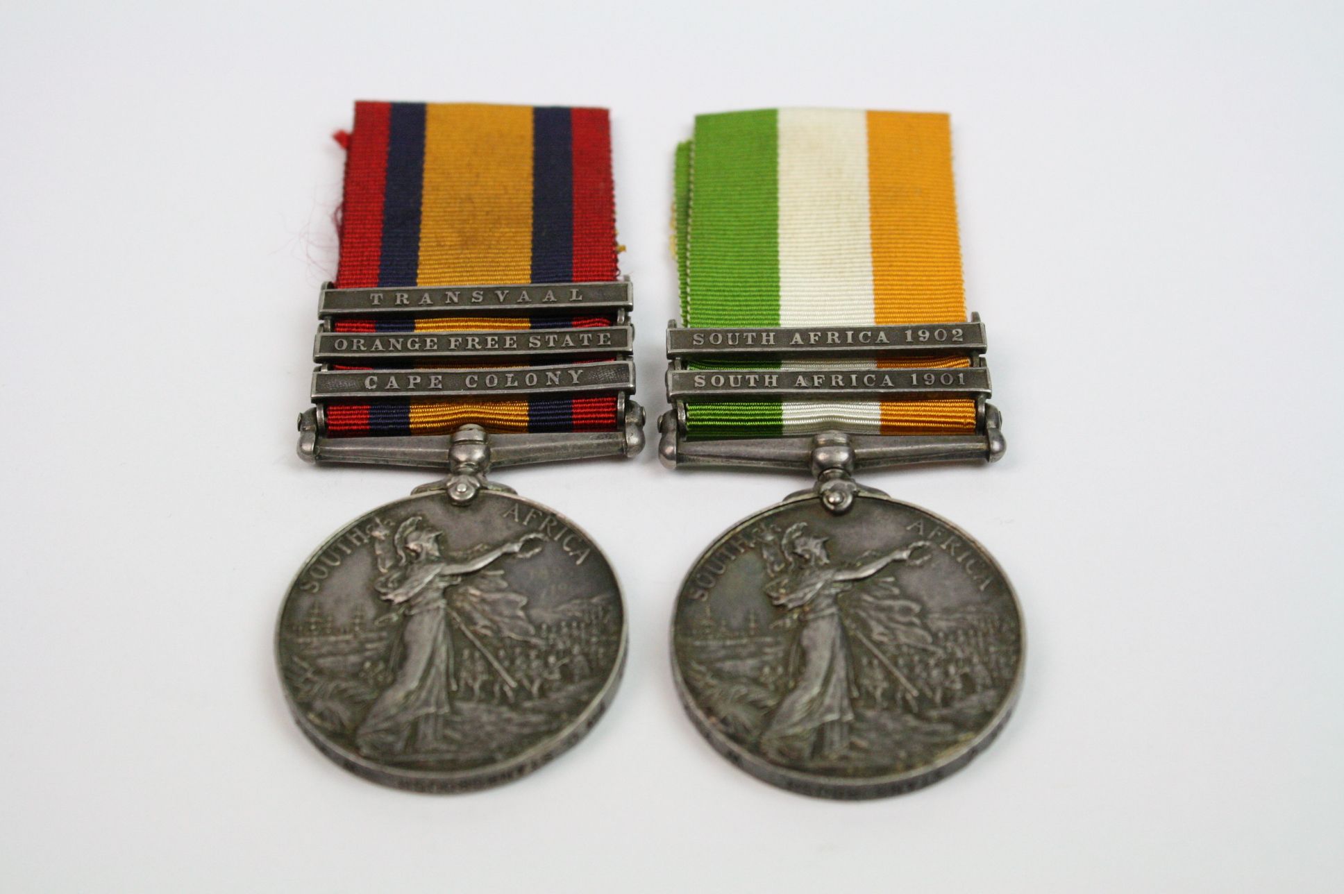 A Queens South Africa And Kings South Africa Medal Pair With A Total Of Five Bars To Include The