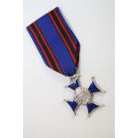 A Full Size 3rd Polish Republic. Polish Cross " Virtuti Civili " 2nd Class Medal With Correct Ribbon