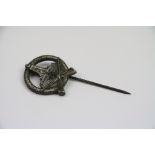 A World War Two German Third Reich Veteran Soldiers White Metal Stick Pin Badge.