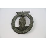 A World War Two German Kriegsmarine Minesweepers Award Badge. Badge Was Awarded To Kriegsmarine
