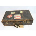 A Vintage Leather Suitcase Attributed To Colonel J.A. Schiller.