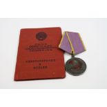 A Full Size Russian / Soviet Medal For Distinguished Labour Type 2 Complete With Original Document