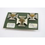 A Set Of White Metal 3rd Battalion Of The Wiltshire Regiment Officers Cap And Collar Badges, Twin