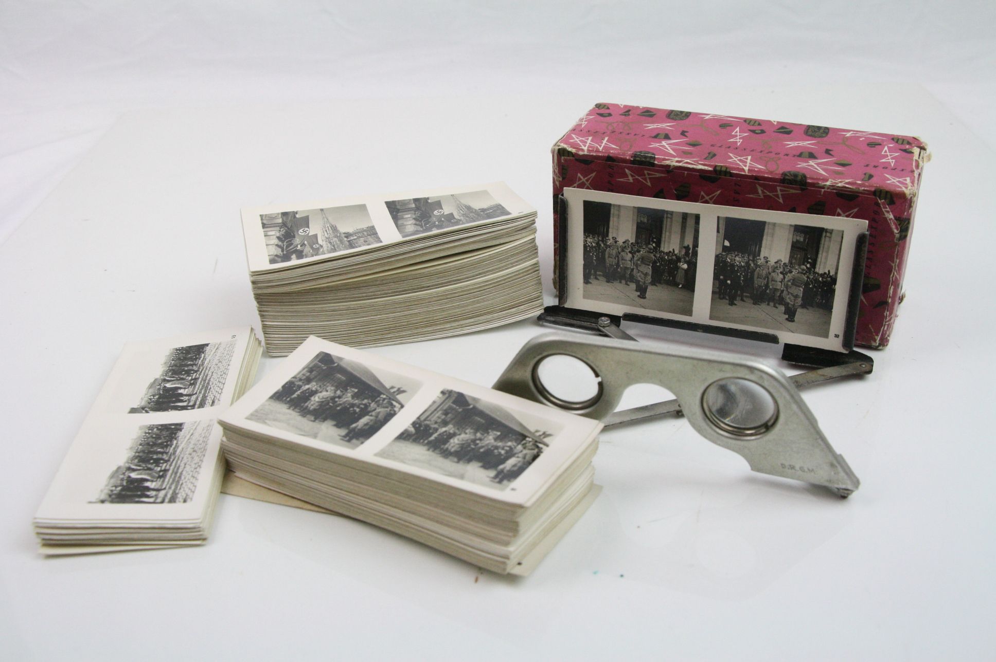 Two Sets Of World War Two German Third Reich Stereoscope Cards Complete With Viewer, Many Photo's - Image 8 of 11