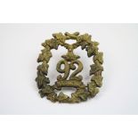 A British Infantry 92nd Regiment Of Foot The Gordon Highlanders Brass Cap Badge.
