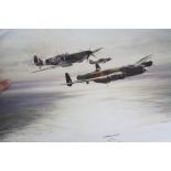 A Robert Taylor Print Entitled "Memorial Flight" Showing The Memorial Flight Of The Hurricane,