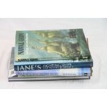 A Collection Of Five Navy Related Hardback Books To Include Naval Gun, Jane's Fighting Ships Of